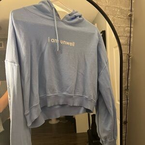 Light blue call her daddy cropped hoodie